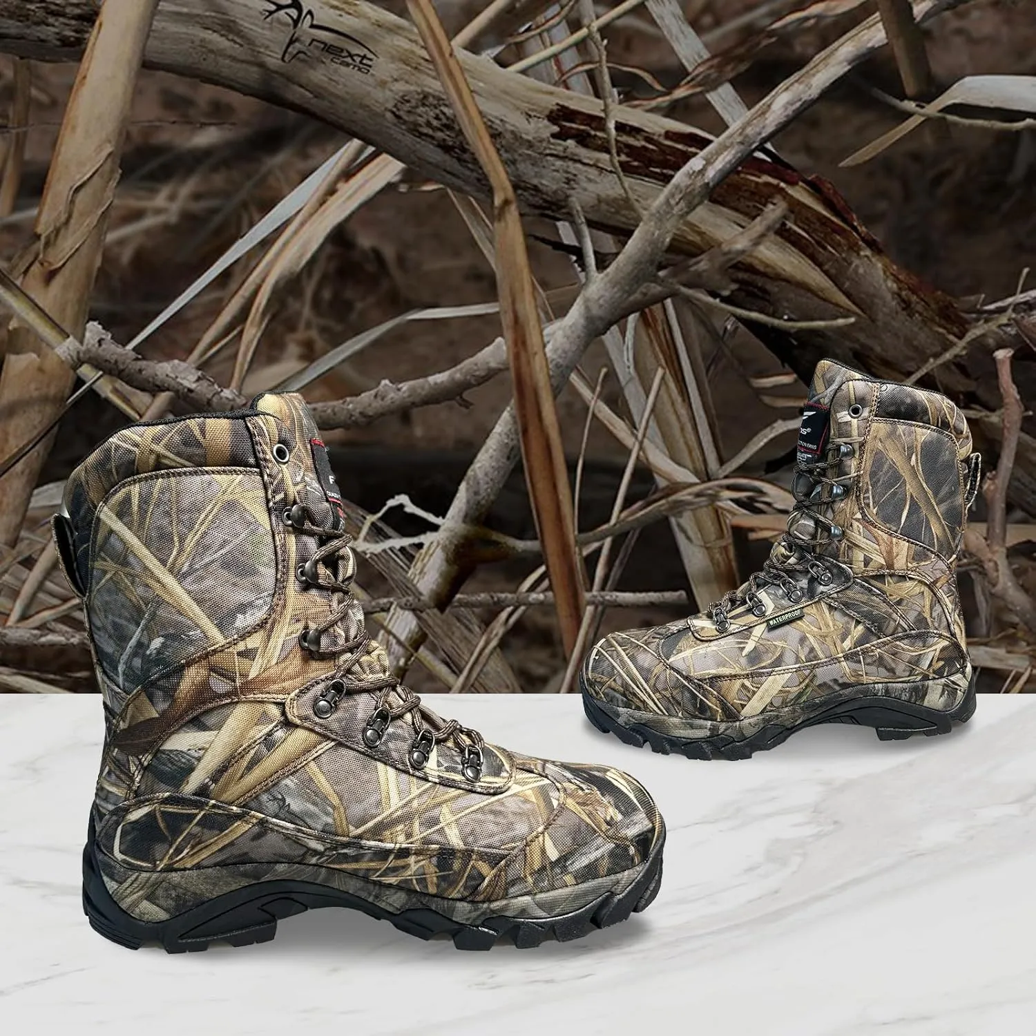8 Fans Hunting Boots for Men,800g thinsulate Insulated Boots with Memory Foam Insole for Turkey Hunting Hiking