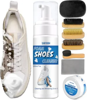 8-in-1 Shoe Cleaner Kit, Quick, Shoe Cleaning for Sneakers, Canvas Plastic Golf Leather Pink and White Shoes, Gentle Formula for Effortless Care Without Harming Shoes
