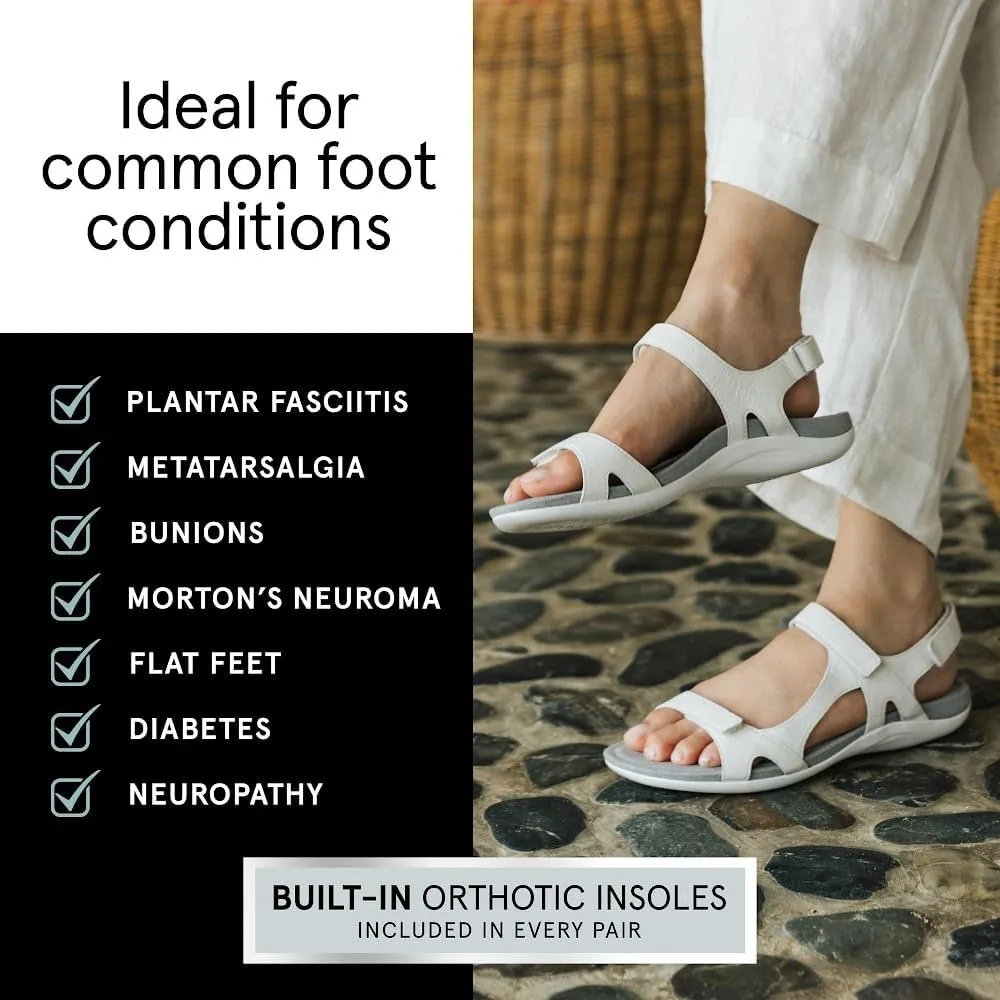 ABEO Oasis Metatarsal Sport Sandal | Walking Sandals Women | Water Resistant Leather Sandals | Three Points of Adjustability | Built-in Orthotic Insole