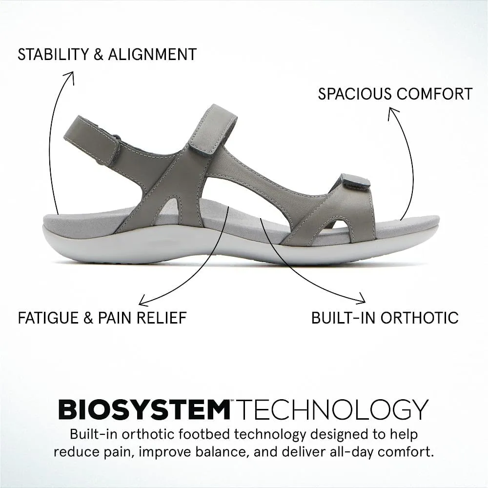 ABEO Oasis Metatarsal Sport Sandal | Walking Sandals Women | Water Resistant Leather Sandals | Three Points of Adjustability | Built-in Orthotic Insole