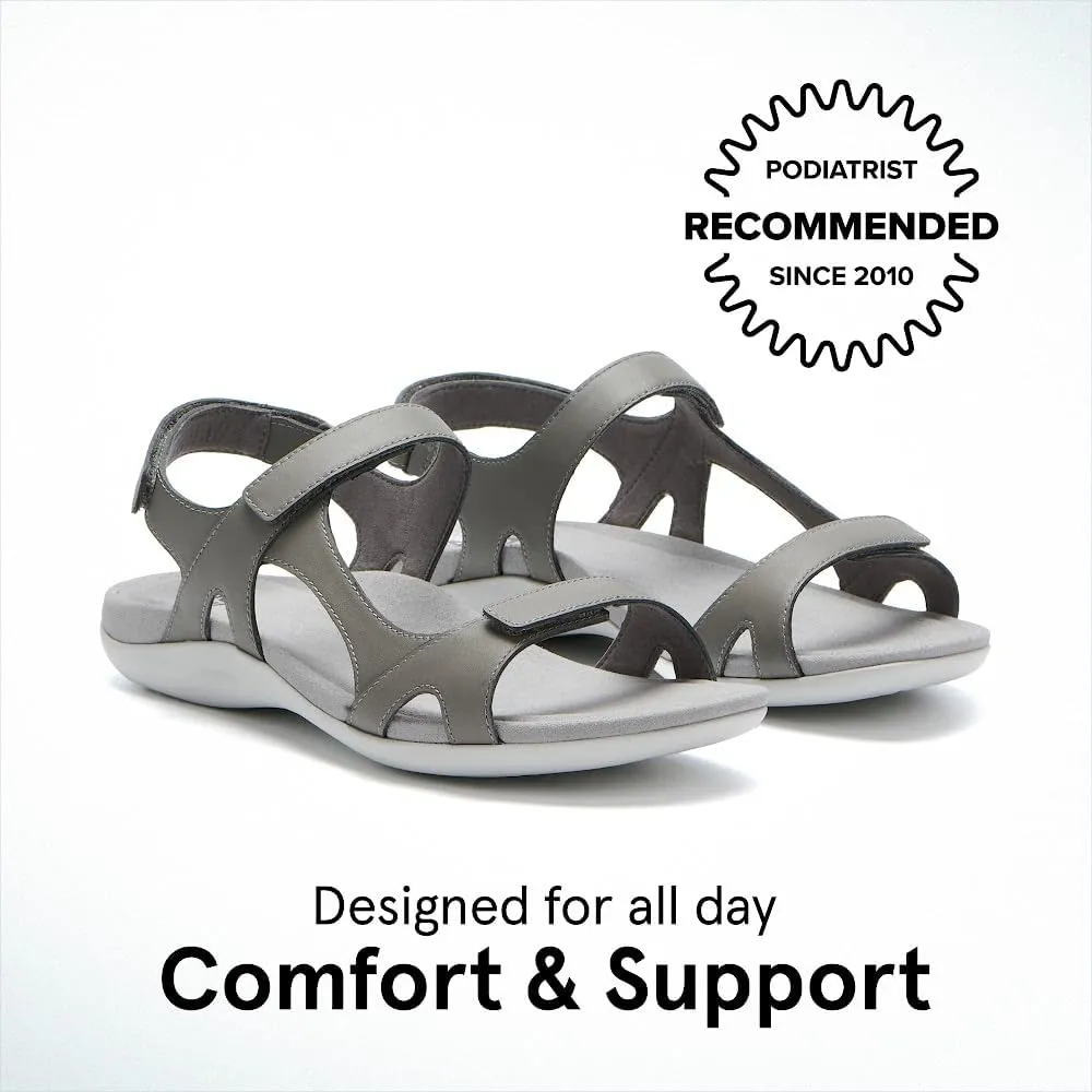 ABEO Oasis Metatarsal Sport Sandal | Walking Sandals Women | Water Resistant Leather Sandals | Three Points of Adjustability | Built-in Orthotic Insole