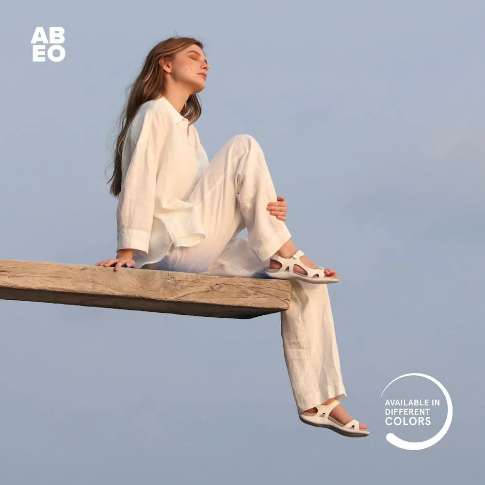 ABEO Oasis Metatarsal Sport Sandal | Walking Sandals Women | Water Resistant Leather Sandals | Three Points of Adjustability | Built-in Orthotic Insole