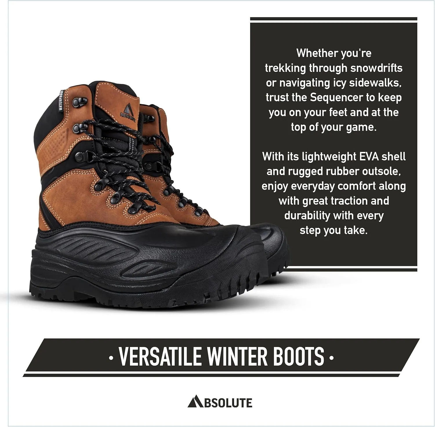 Absolute Sequencer 2 Snow Winter Boots for Men, Warm, Insulated, Waterproof Shell