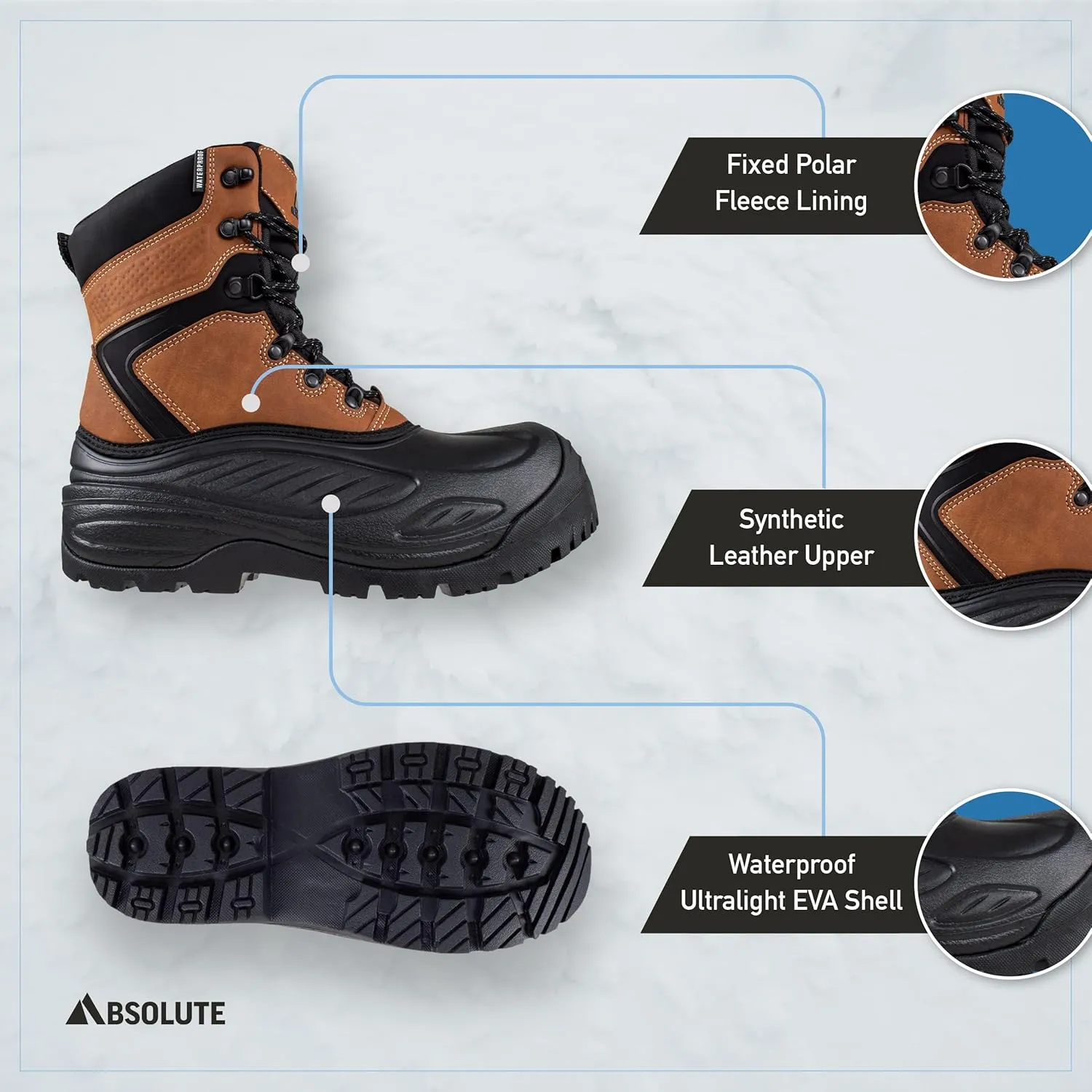 Absolute Sequencer 2 Snow Winter Boots for Men, Warm, Insulated, Waterproof Shell