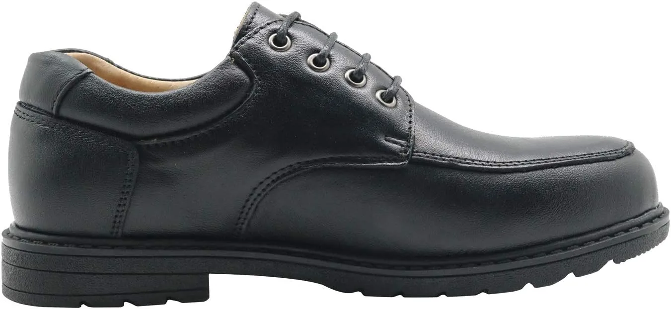 Ahannie Boy's Classical Leather School Uniform Dress Shoes Kids Lace-up Black Loafers Shoe Slip-On(Little Kid/Big Kid)