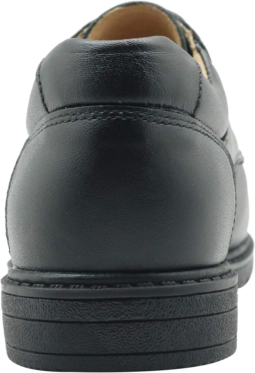 Ahannie Boy's Classical Leather School Uniform Dress Shoes Kids Lace-up Black Loafers Shoe Slip-On(Little Kid/Big Kid)