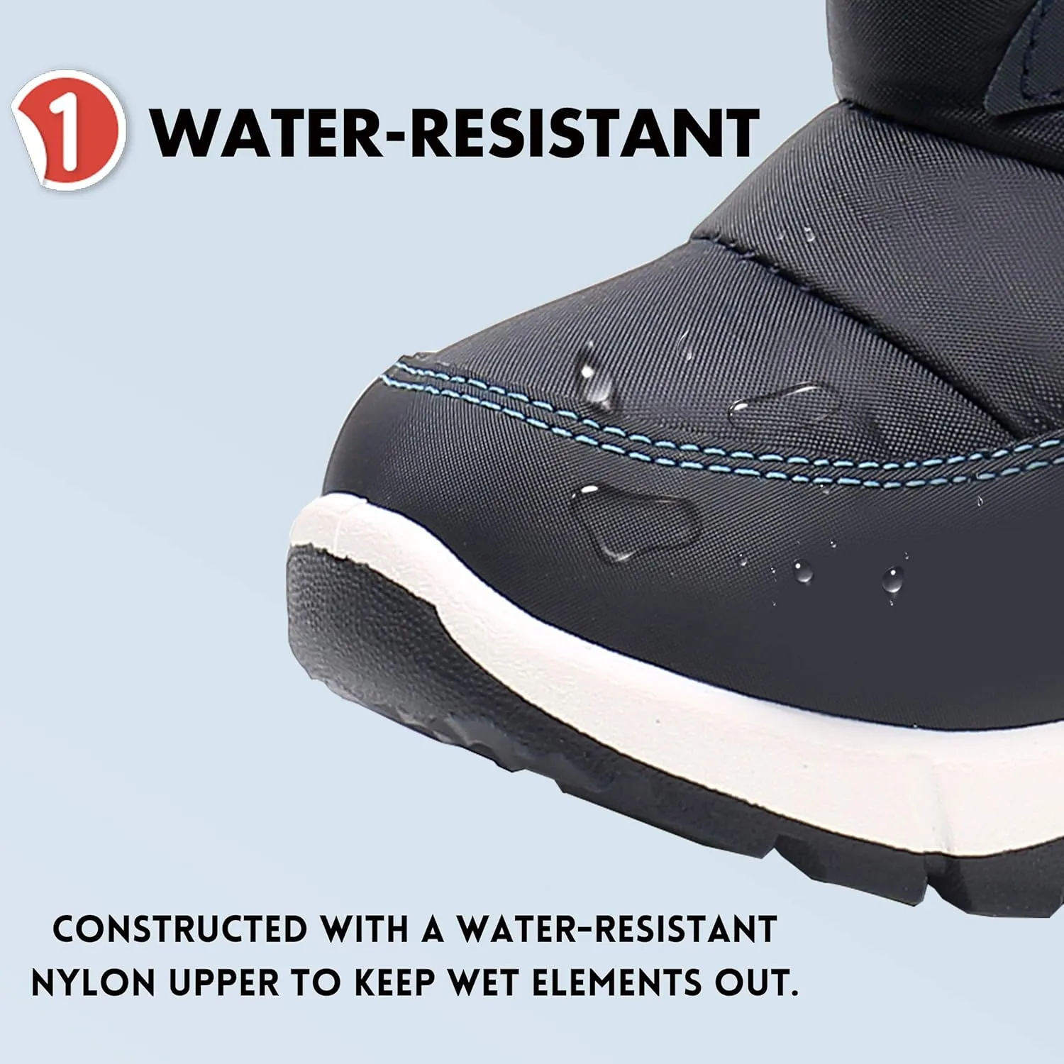 Ahannie Kids Boys Girls Snow Boots, Outdoor Warm Insulated Winter Boot for Toddler/Little Kid