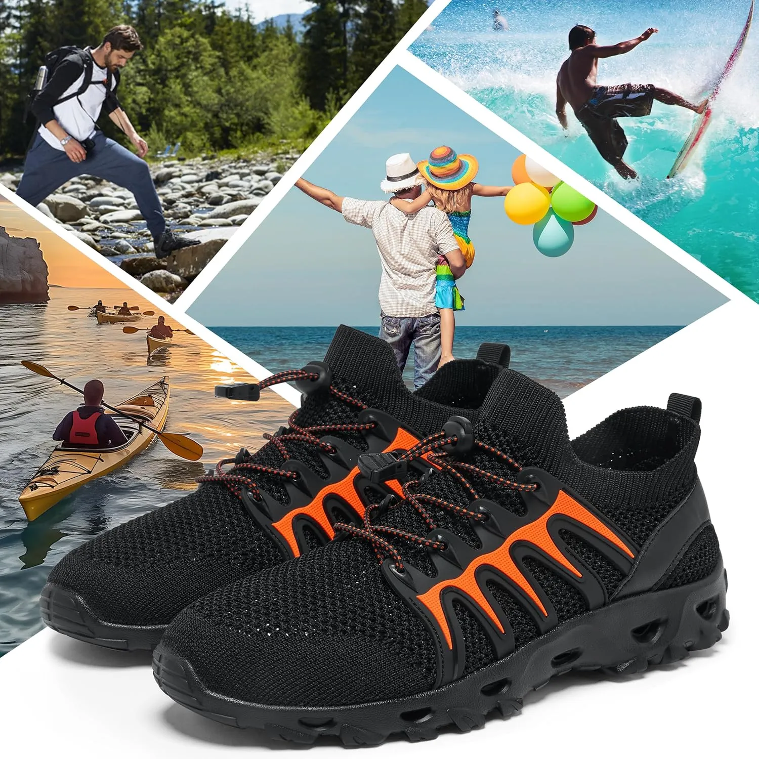 Alibress Water Shoes for Women Men Quick-Dry Aqua Shoes Men's Hiking Water Shoes Women's Beach Shoes Lightweight Water Sports Shoes for Swimming Fishing Kayaking