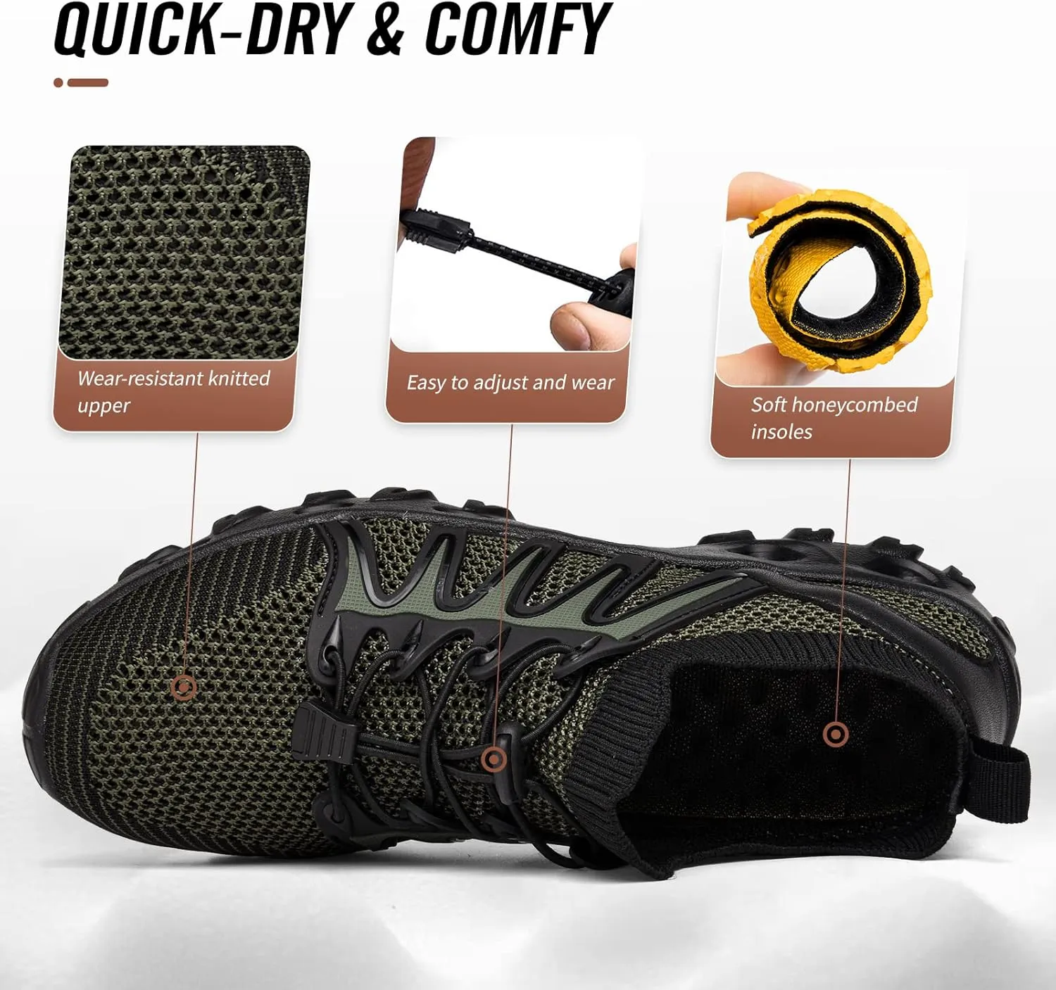 Alibress Water Shoes for Women Men Quick-Dry Aqua Shoes Men's Hiking Water Shoes Women's Beach Shoes Lightweight Water Sports Shoes for Swimming Fishing Kayaking