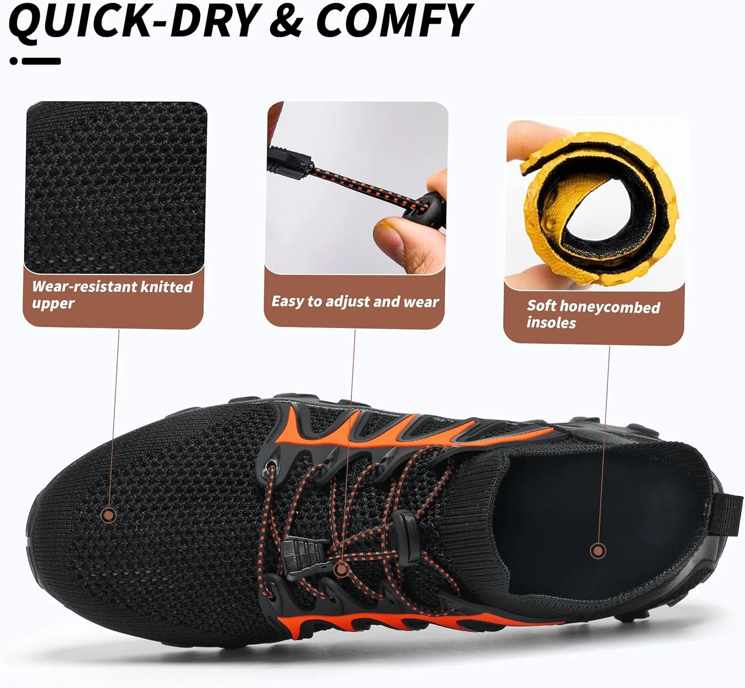 Alibress Water Shoes for Women Men Quick-Dry Aqua Shoes Men's Hiking Water Shoes Women's Beach Shoes Lightweight Water Sports Shoes for Swimming Fishing Kayaking