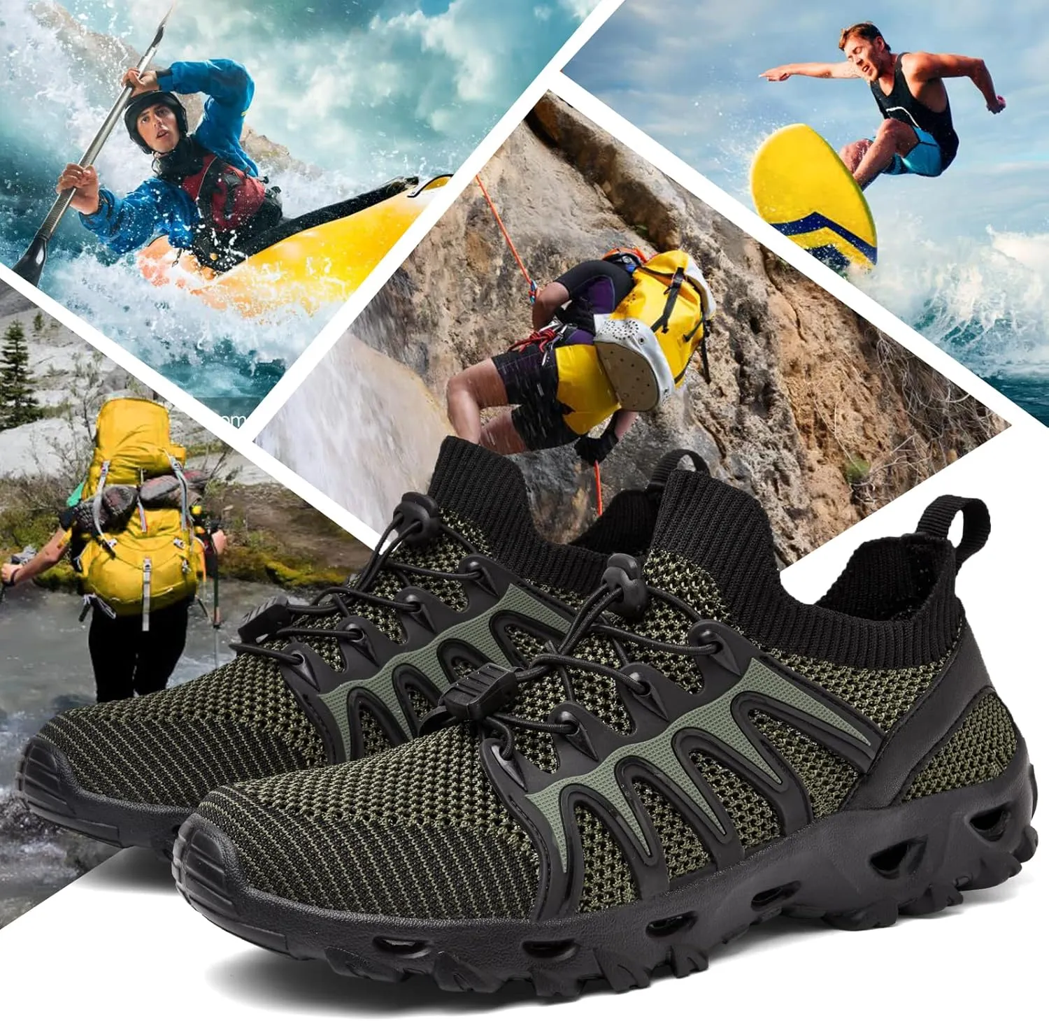 Alibress Water Shoes for Women Men Quick-Dry Aqua Shoes Men's Hiking Water Shoes Women's Beach Shoes Lightweight Water Sports Shoes for Swimming Fishing Kayaking