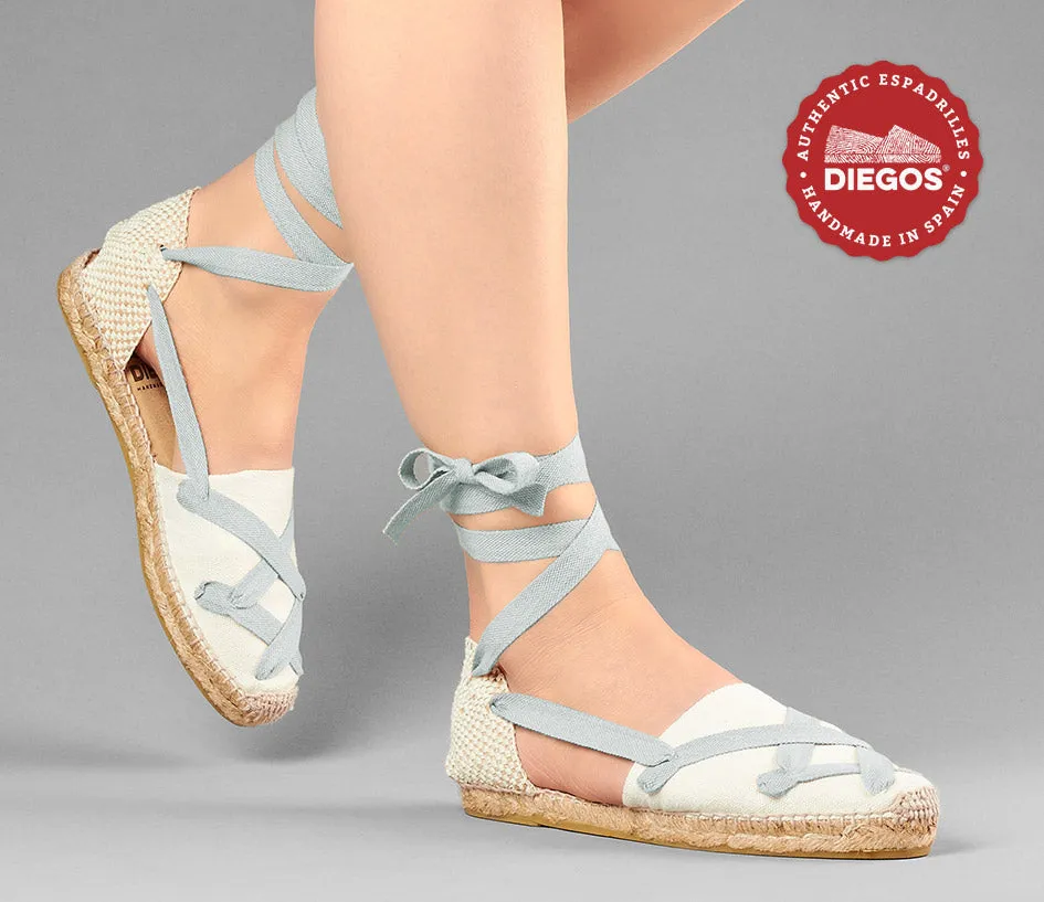 Alpargatas planas Lola clásicas cordones marfil