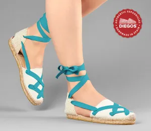 Alpargatas planas Lola clásicas cordones marfil