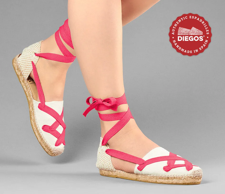 Alpargatas planas Lola clásicas cordones marfil