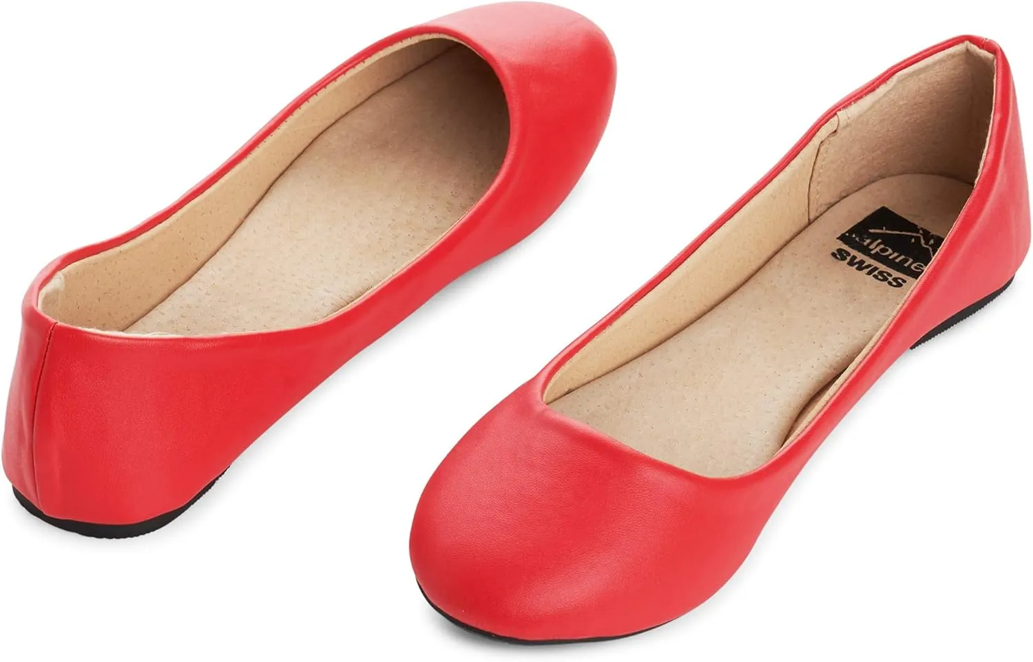 Alpine Swiss Womens Pierina Round Toe Ballet Flats