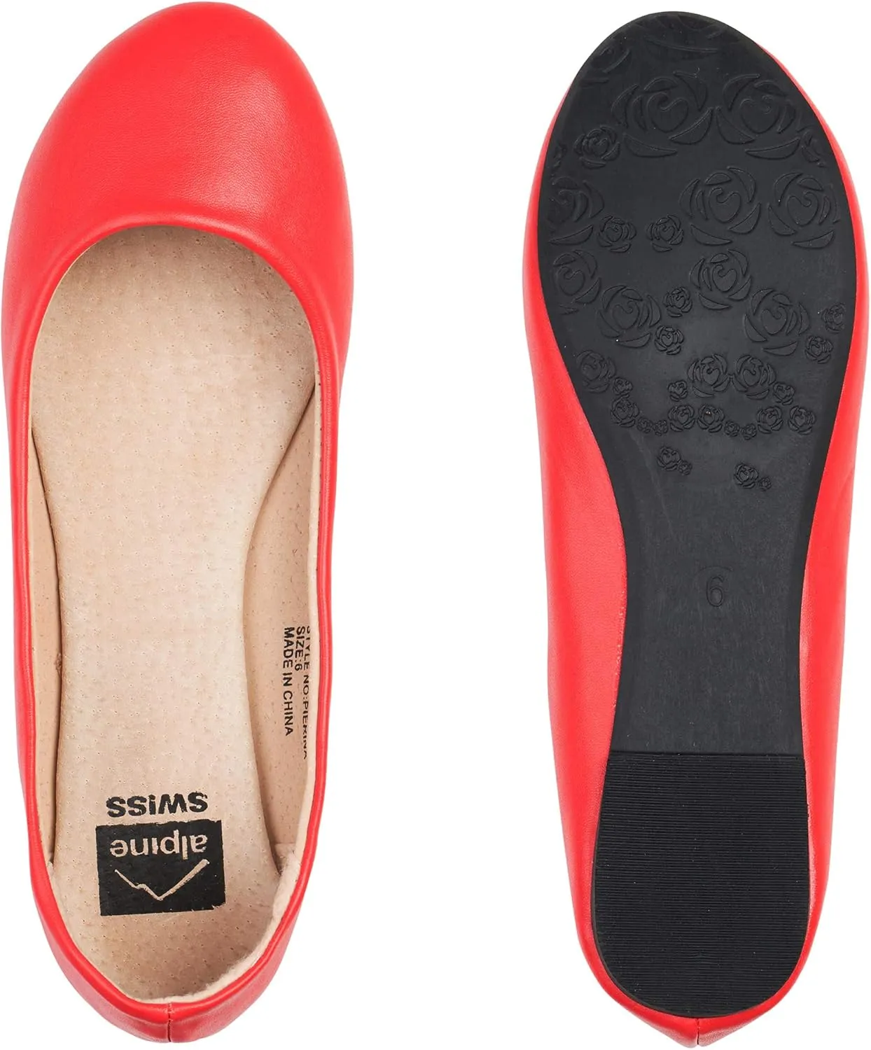 Alpine Swiss Womens Pierina Round Toe Ballet Flats