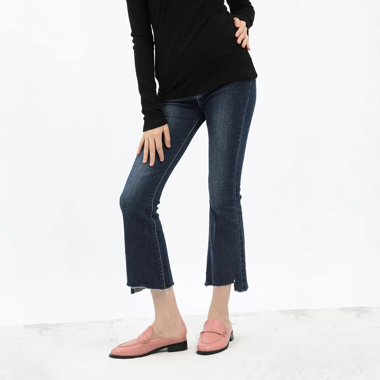 AMBELIGHT Comfortable Mules Flats for Women Loafers Chunky Heel Round Closed Toe Slip on Slingback Casual Classic Dressy Shoes