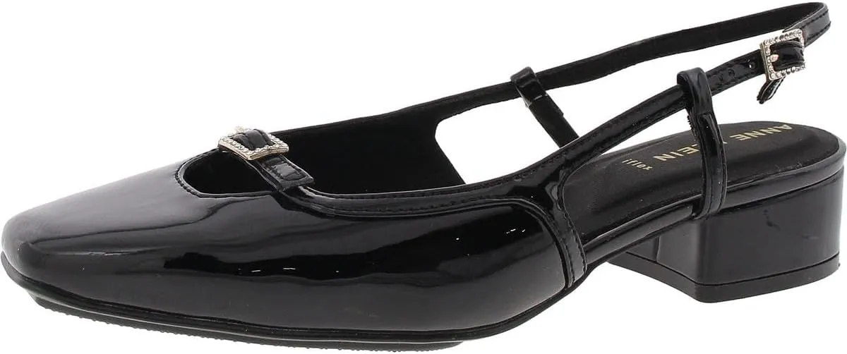 Anne Klein Womens Natalie Buckle Slingback Heels