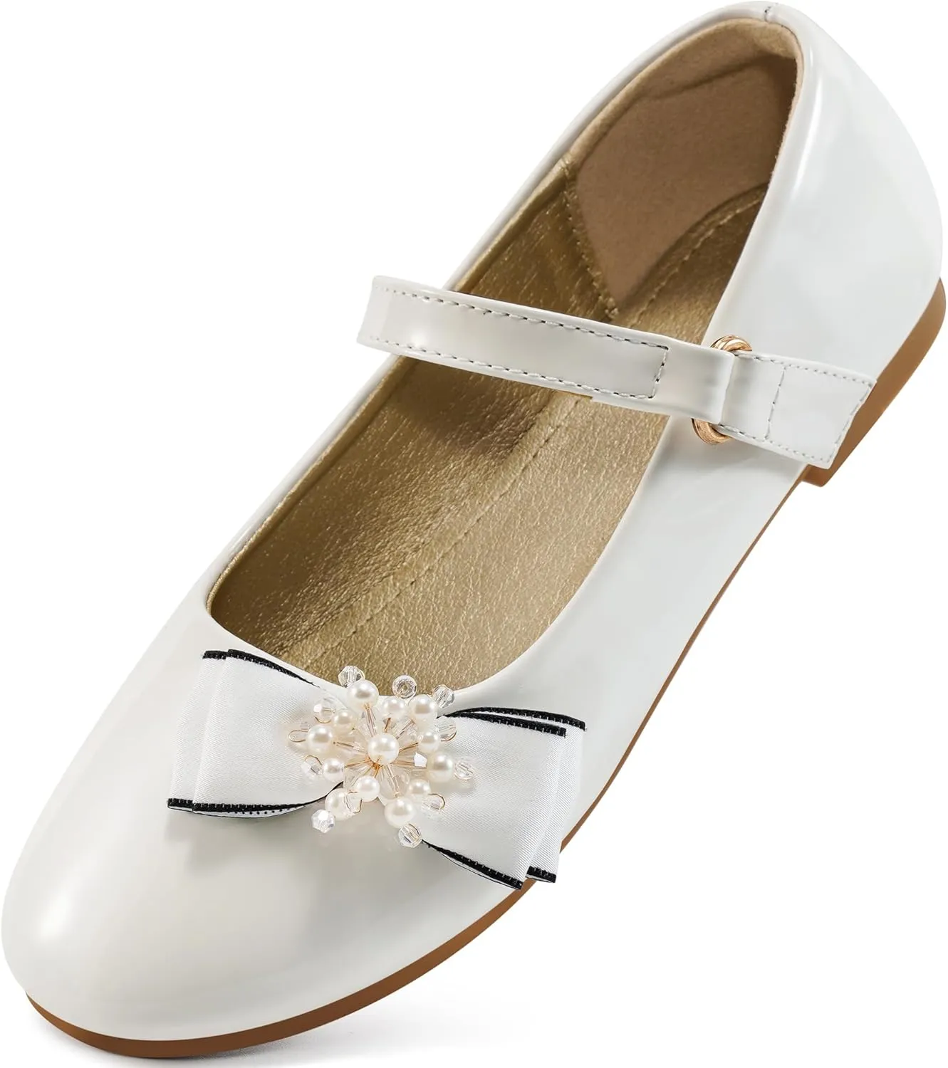 Aomigoct Girls Flats Dress Shoes: Little Kid Princess Ballerina Flats for Birthday Party - Girls Mary Jane Shoe for Wedding School