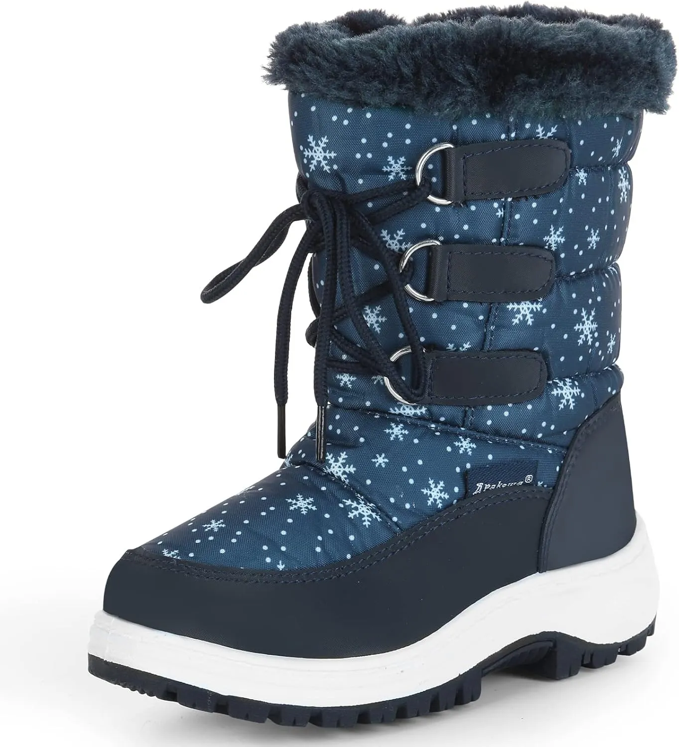 Apakowa Kids Girls Insulated Fur Winter Warm Snow Boots (Toddler/Little Kid)