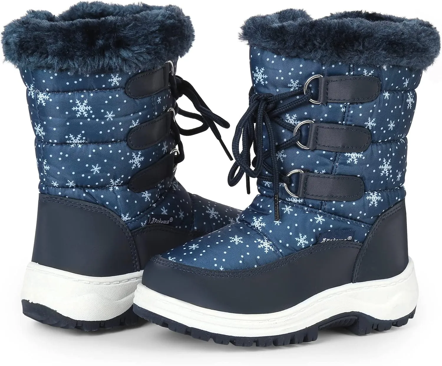Apakowa Kids Girls Insulated Fur Winter Warm Snow Boots (Toddler/Little Kid)