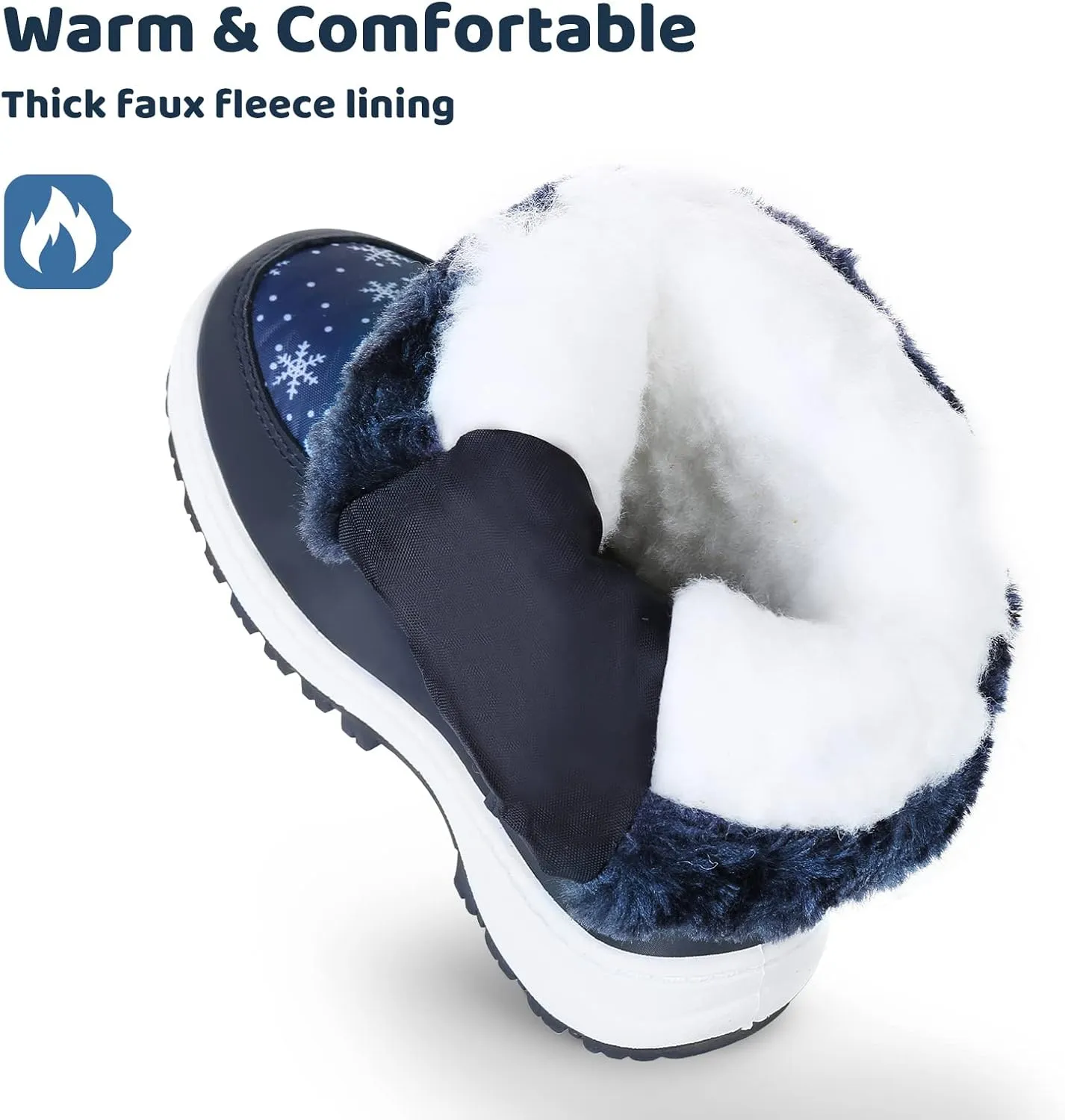 Apakowa Kids Girls Insulated Fur Winter Warm Snow Boots (Toddler/Little Kid)