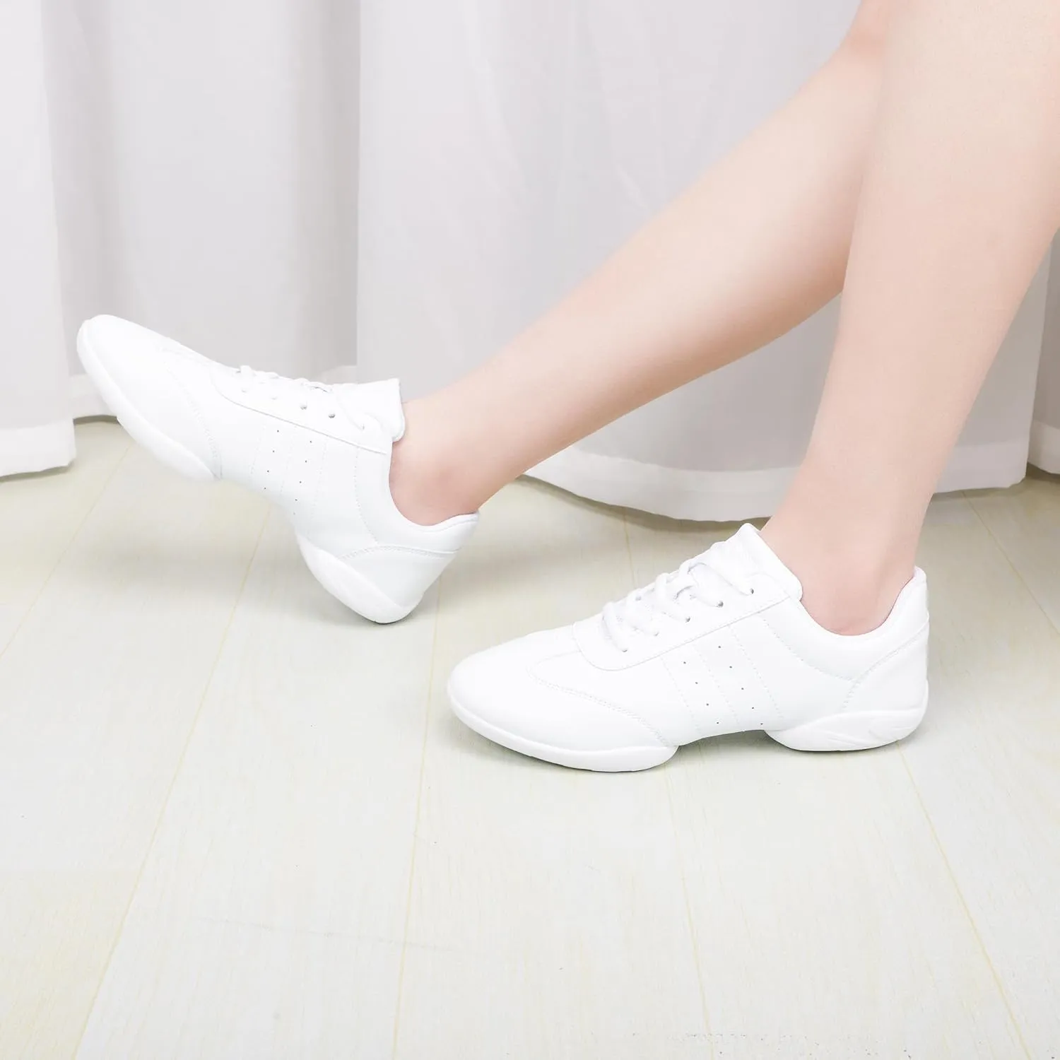ARCLIBER White Cheer Shoes Girls Dance Shoes Cheerleading Sports Training Athletic Tennis Shoes