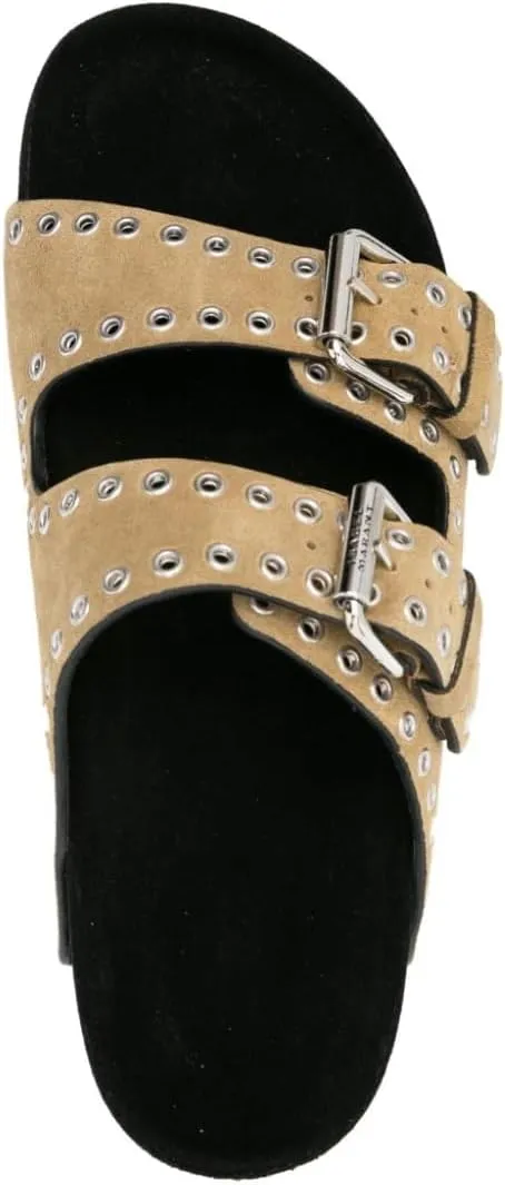 Arqa Eyelet-embellished Flatform Sandals for Women Open Toe Two Buckle Strap Platform Slides Summer Raffia Slip On Sandal