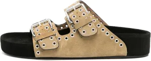 Arqa Eyelet-embellished Flatform Sandals for Women Open Toe Two Buckle Strap Platform Slides Summer Raffia Slip On Sandal
