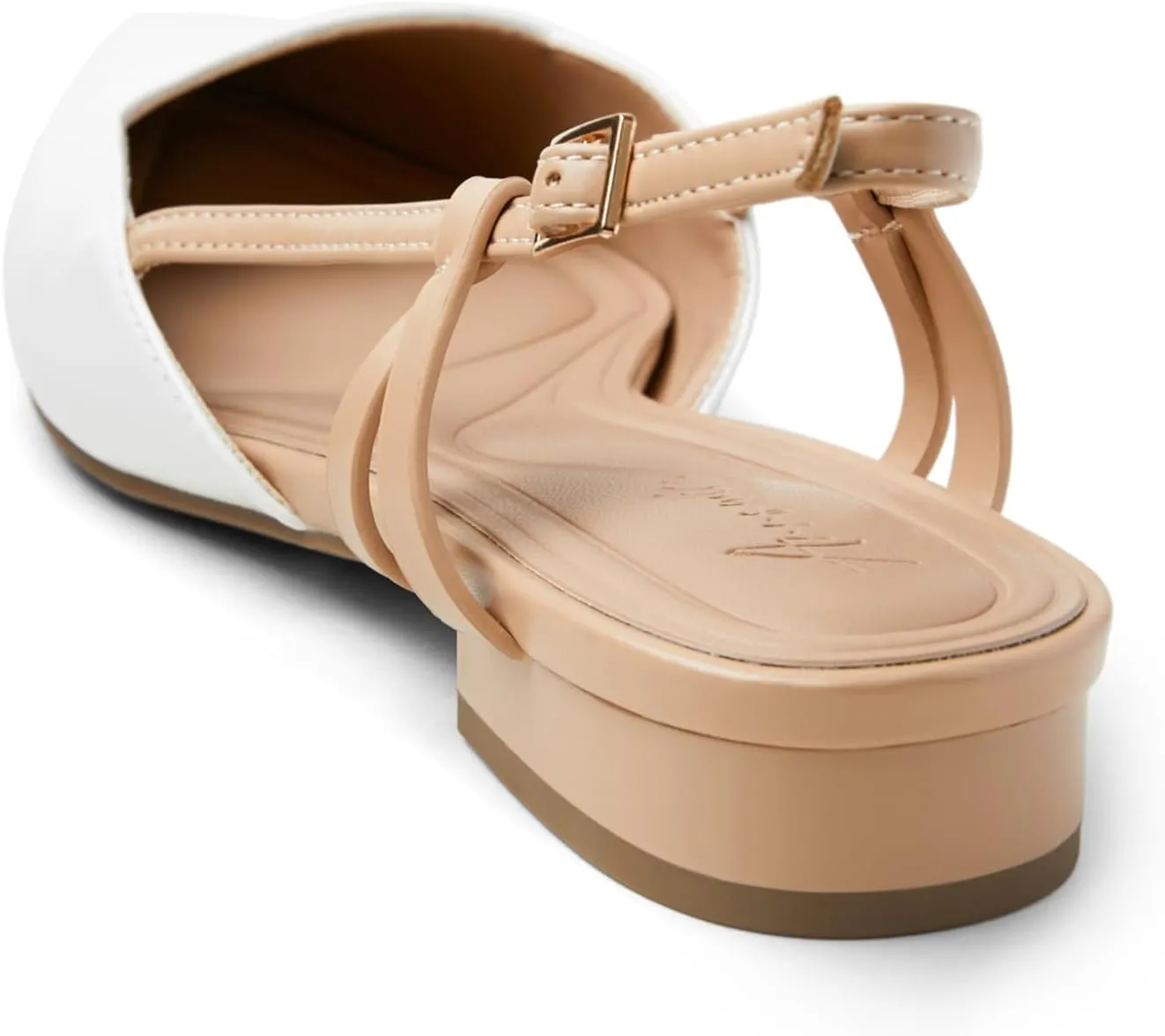 Arromic Slingback Flats for Women Pointed Toe Women's Flats Square Topline Slip On for Fashion Dressy Date Comfort Office Work