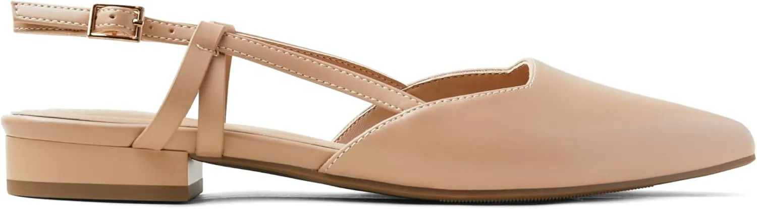 Arromic Slingback Flats for Women Pointed Toe Women's Flats Square Topline Slip On for Fashion Dressy Date Comfort Office Work