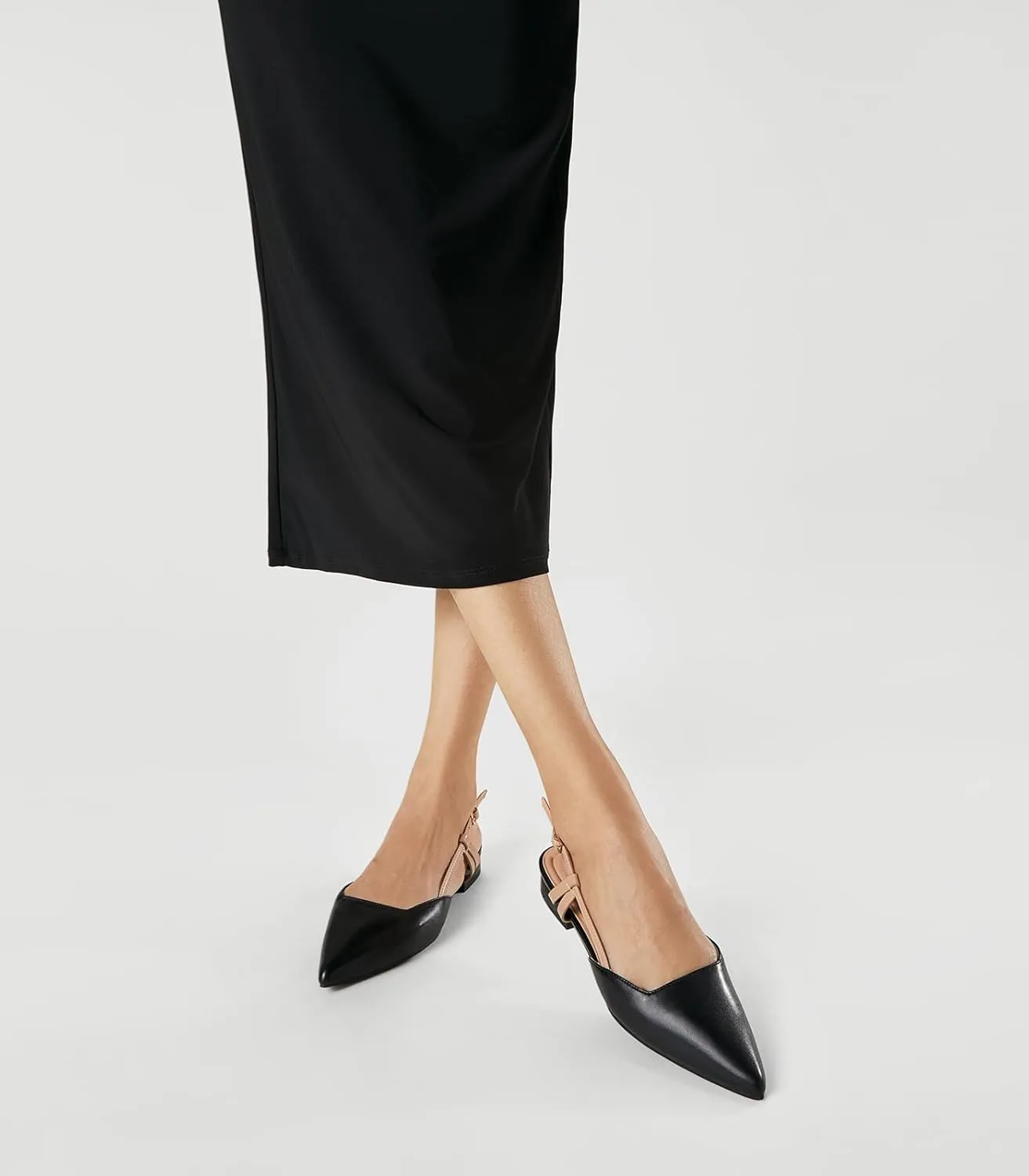 Arromic Slingback Flats for Women Pointed Toe Women's Flats Square Topline Slip On for Fashion Dressy Date Comfort Office Work