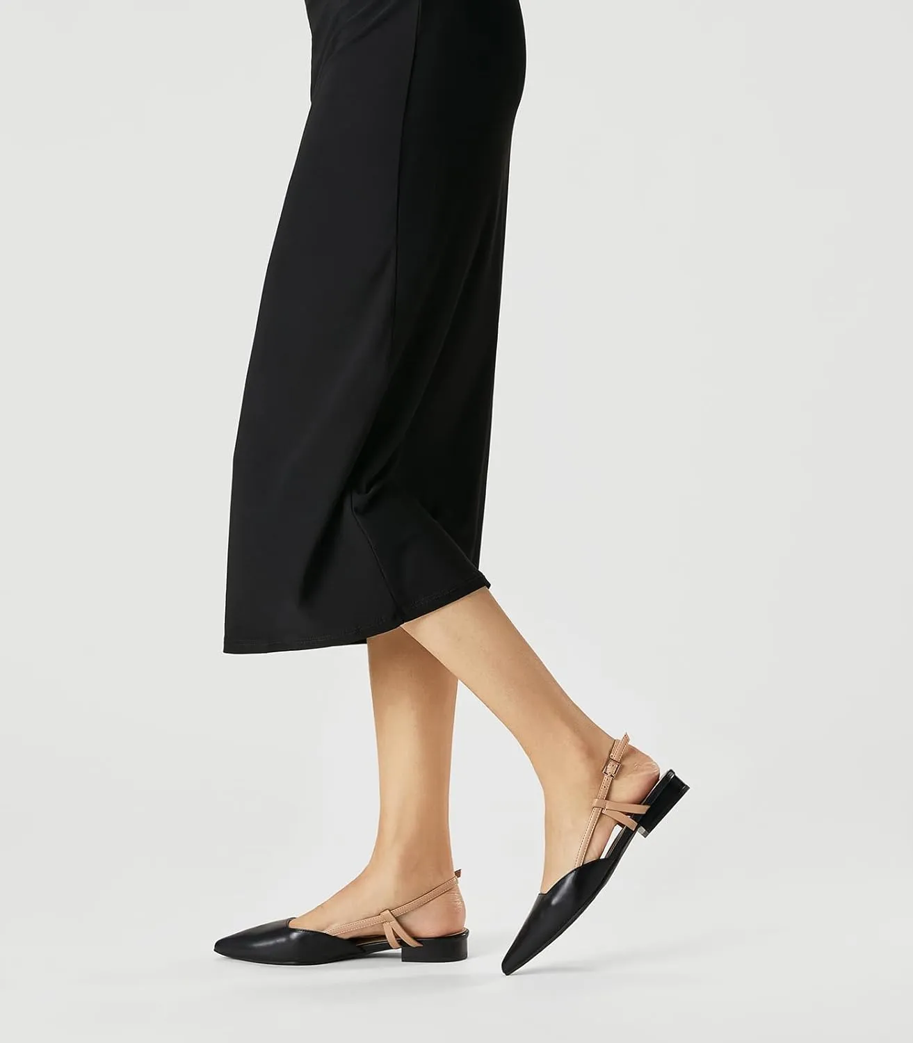 Arromic Slingback Flats for Women Pointed Toe Women's Flats Square Topline Slip On for Fashion Dressy Date Comfort Office Work