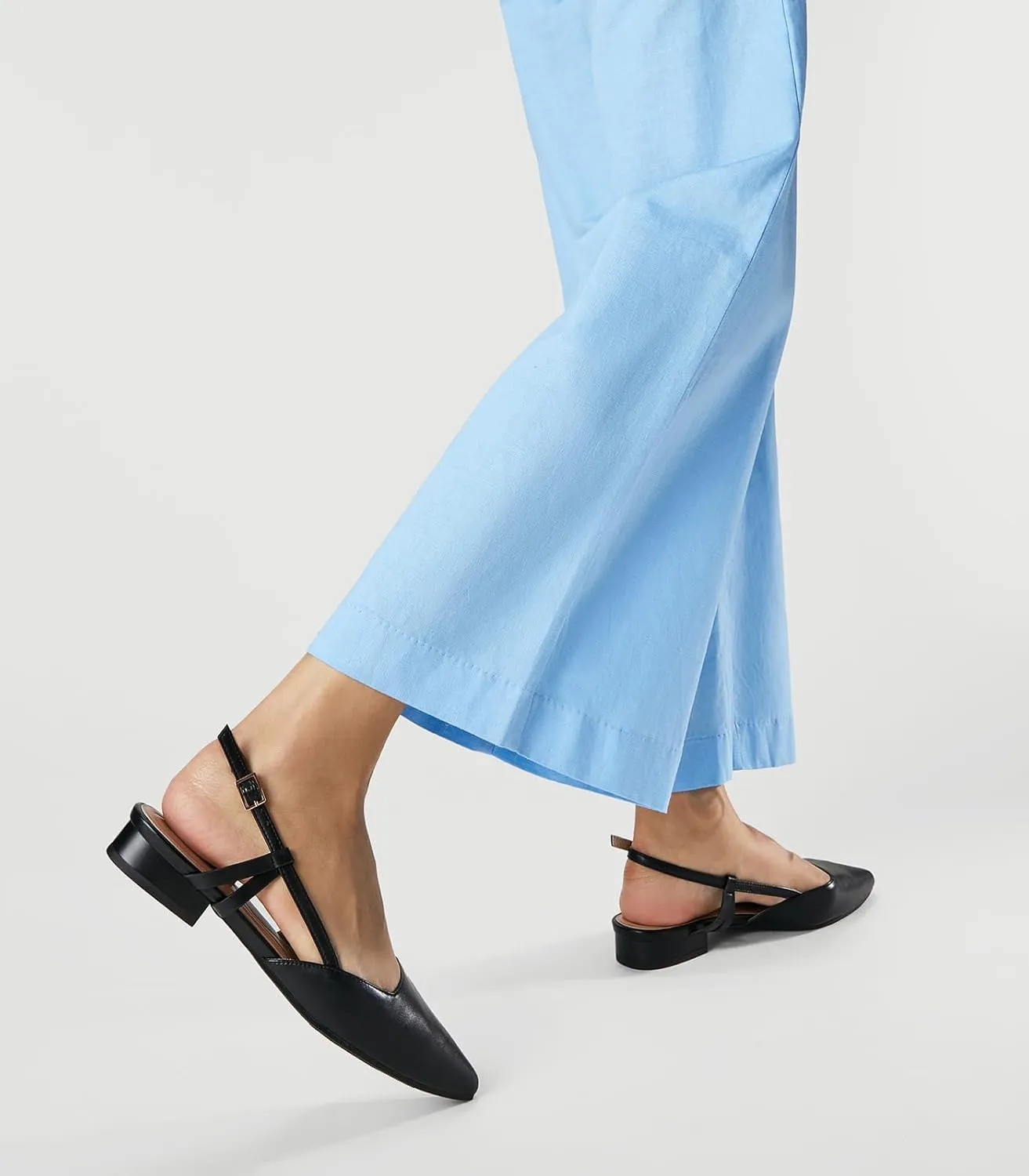 Arromic Slingback Flats for Women Pointed Toe Women's Flats Square Topline Slip On for Fashion Dressy Date Comfort Office Work