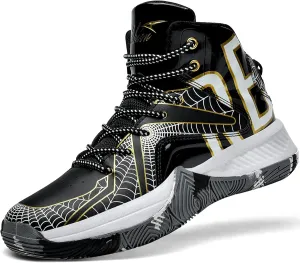 ASHION Unisex Kids Basketball Shoes Air Boys Girls High Top Sneakers Breathable Outdoor Cushioning Athletic Shoes