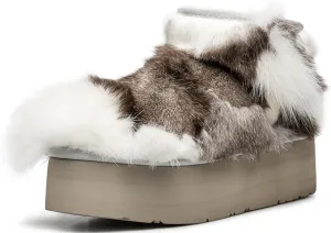 AU&MU Aumu Womens Short Winter Snow Boots Classic Thermal Fur Boot Furry Fluffy Warm