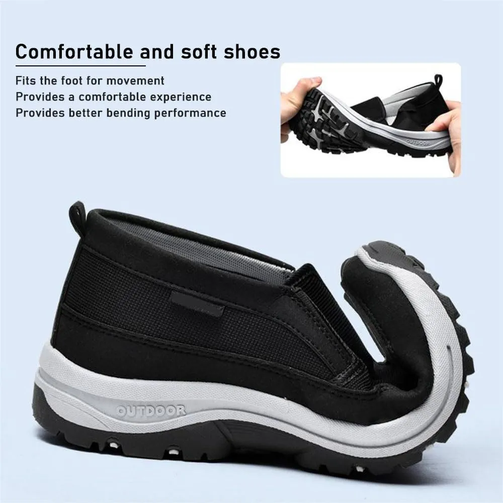 Auguscare Shoes Men, Men's Arch Support Slip-on Canvas Loafers, Men's Mesh Breathable Walking Shoes, Outdoor Casual Non Slip Orthopedic Sneakers
