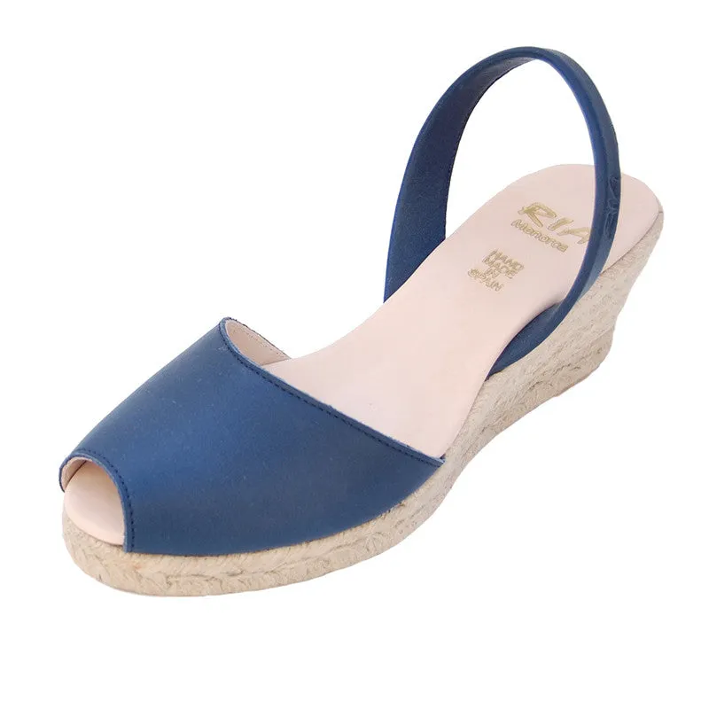 Avarcas Wedge Espadrilles Foro in Navy