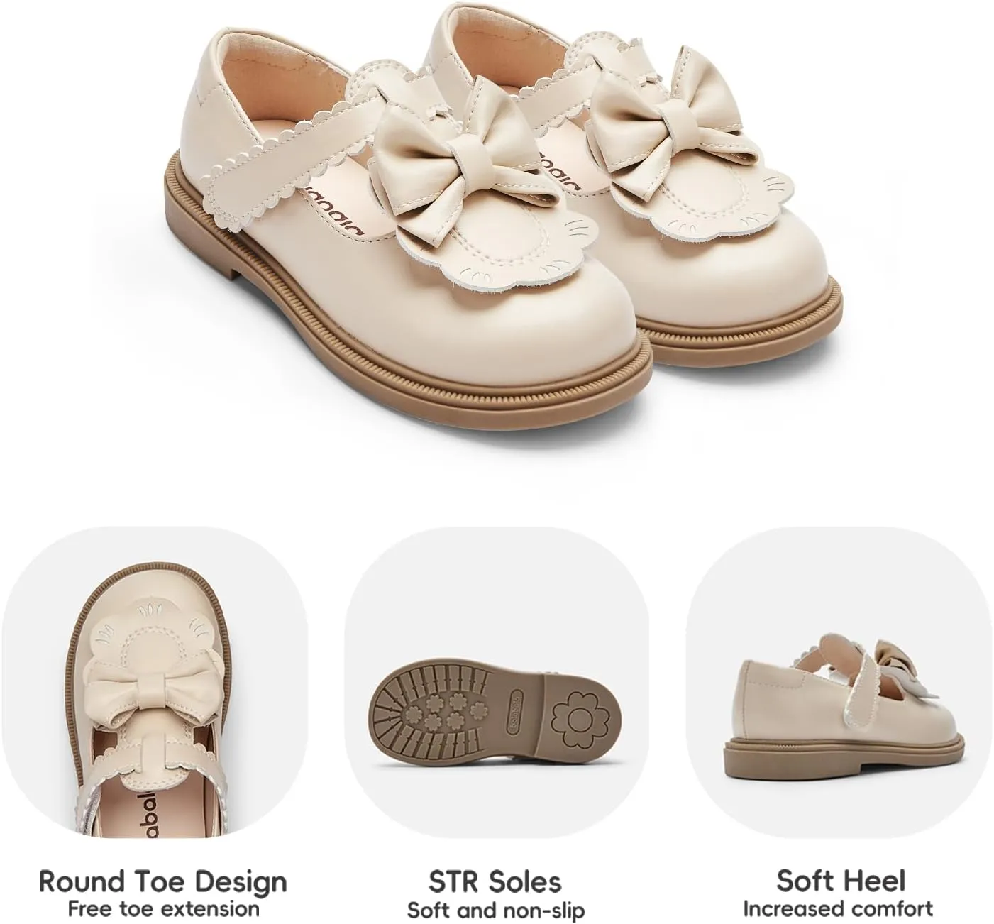 Balabala Toddler Girl Mary Jane Flats Girls Princess Dress Shoes Little Girl School Uniform Party Wedding Shoes