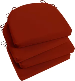 Basic Beyond Outdoor Chair Cushions Set of 4, Outdoor Cushions for Patio Furniture, Water Resistant Patio Chair Cushions with 2 Ties, 17x16x2, Brick Red