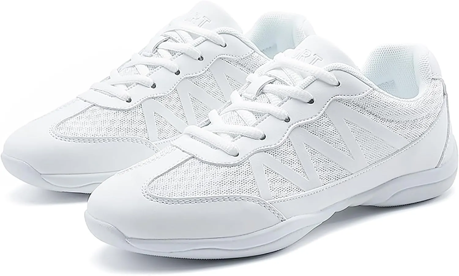 BAXINIER Girls Cheerleading Shoes Women White Cheer Shoes Youth Cheer Competition Sneakers Athletic Training Dance Tennis Shoes