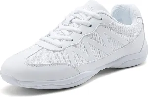 BAXINIER Girls Cheerleading Shoes Women White Cheer Shoes Youth Cheer Competition Sneakers Athletic Training Dance Tennis Shoes