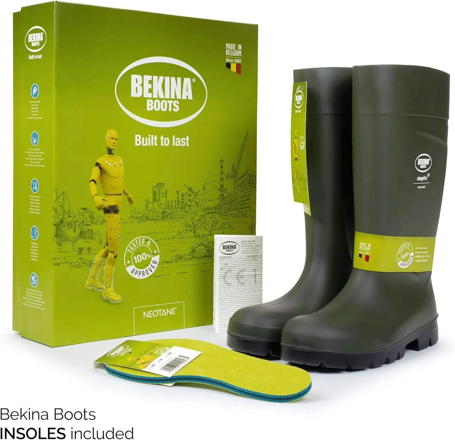 Bekina Steplite EasyGrip O4 Waterproof Wellington Boots for Men and Women - Ultra Lightweight Non Slip Work Boots with SRC Certified Traction Outsoles