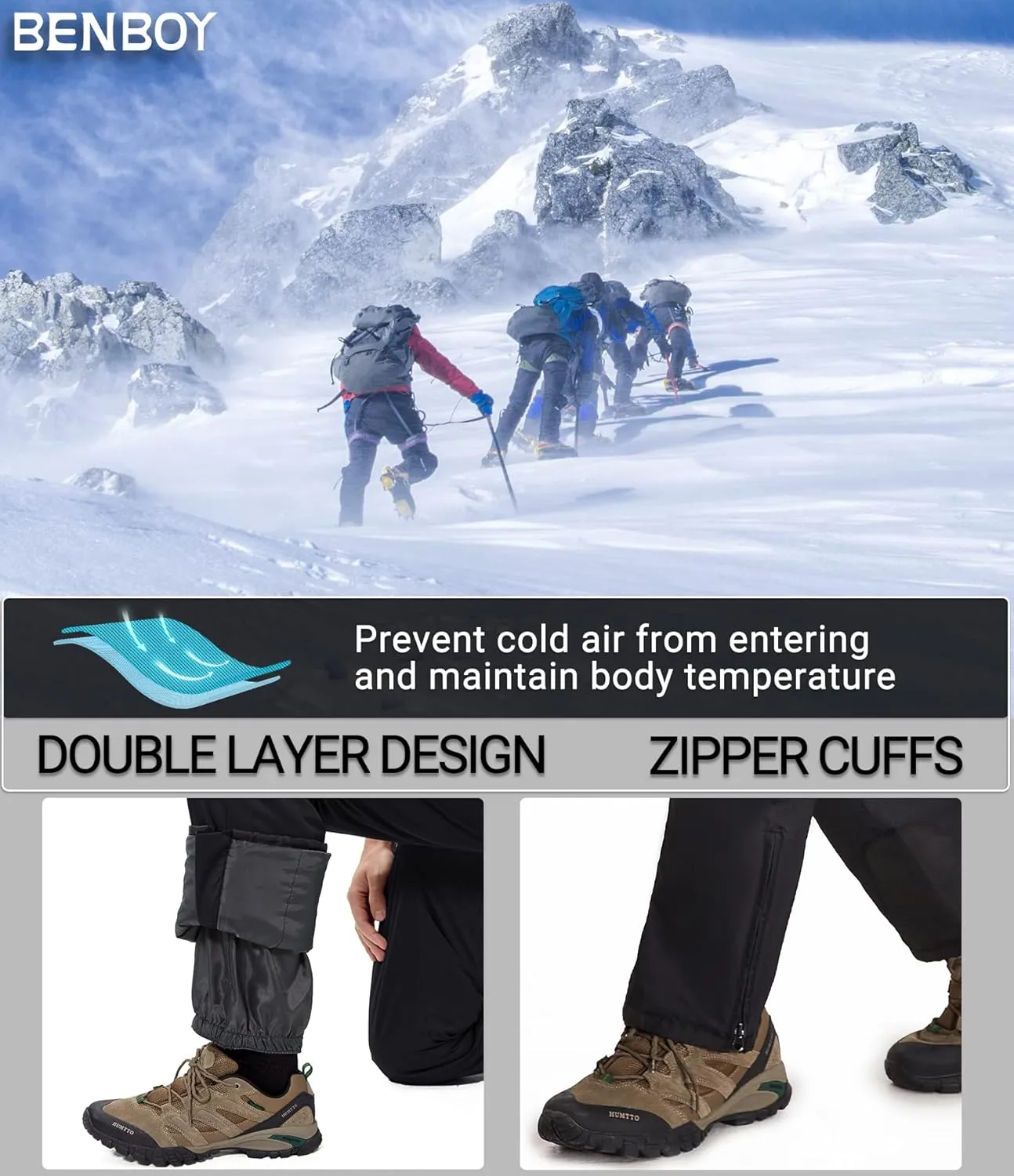 BenBoy Women's Snow Bibs Ski Waterproof Windproof Insulated Overalls Ripstop Snowboard Pants Winter