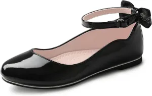 Bigwow Girls Mary Jane Dress Shoes Princess Ballet Flats with Bow Wedding Party Flower Girl Back to School Shoes for Little/Big Kids