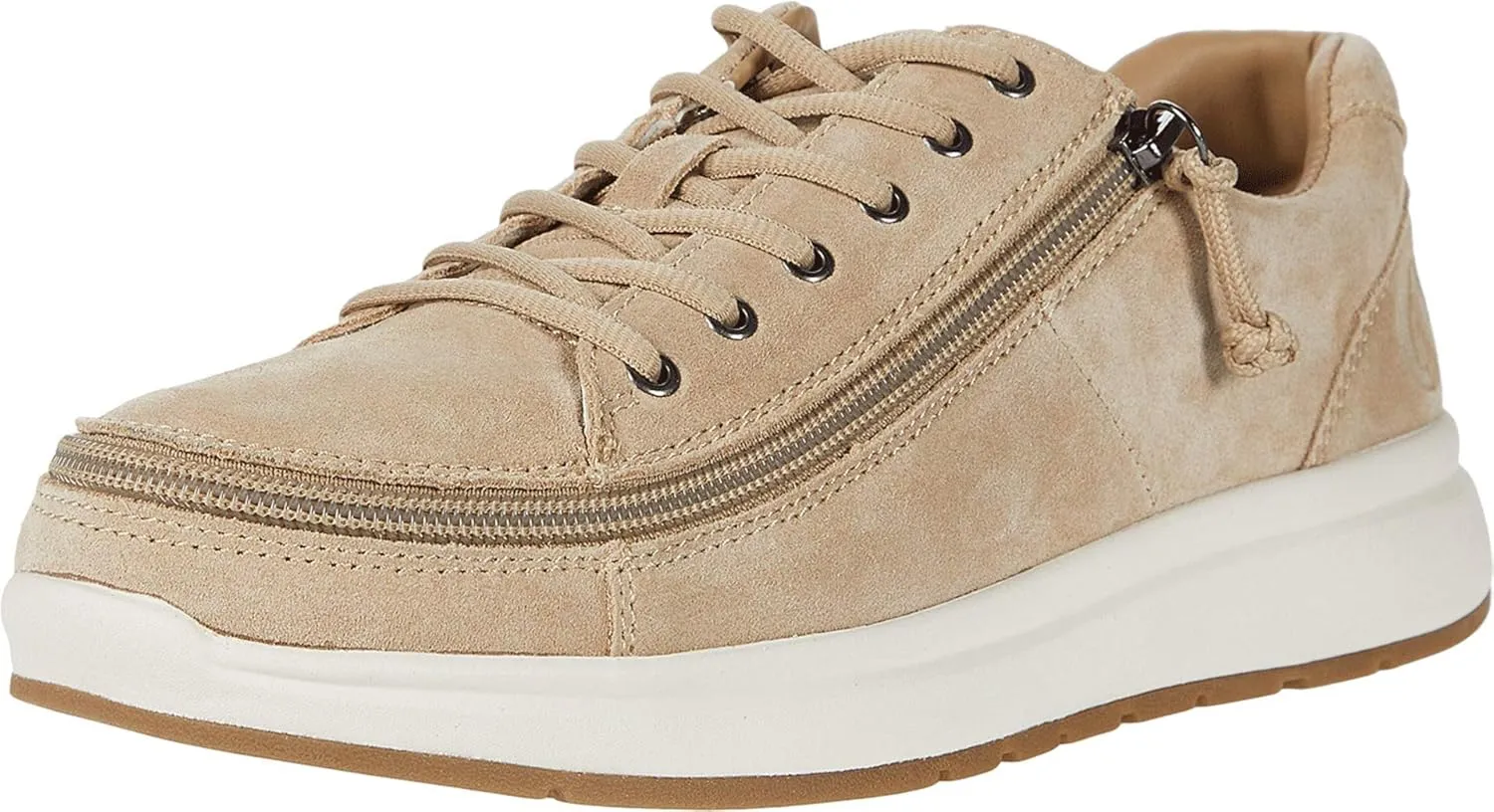 BILLY Footwear Comfort Suede Lo for Women - Lace-up Style, Lightweight and Zip Around Closure Modern Sneakers