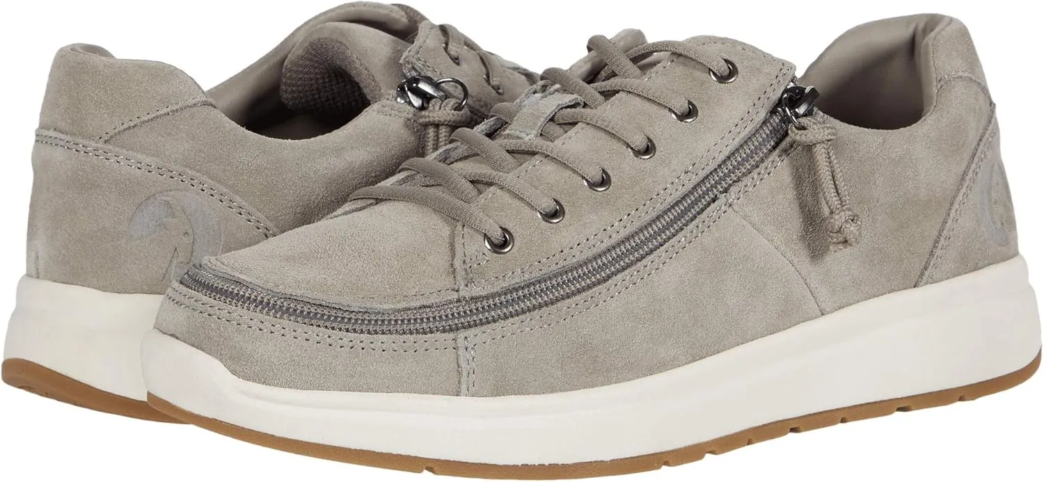 BILLY Footwear Comfort Suede Lo for Women - Lace-up Style, Lightweight and Zip Around Closure Modern Sneakers