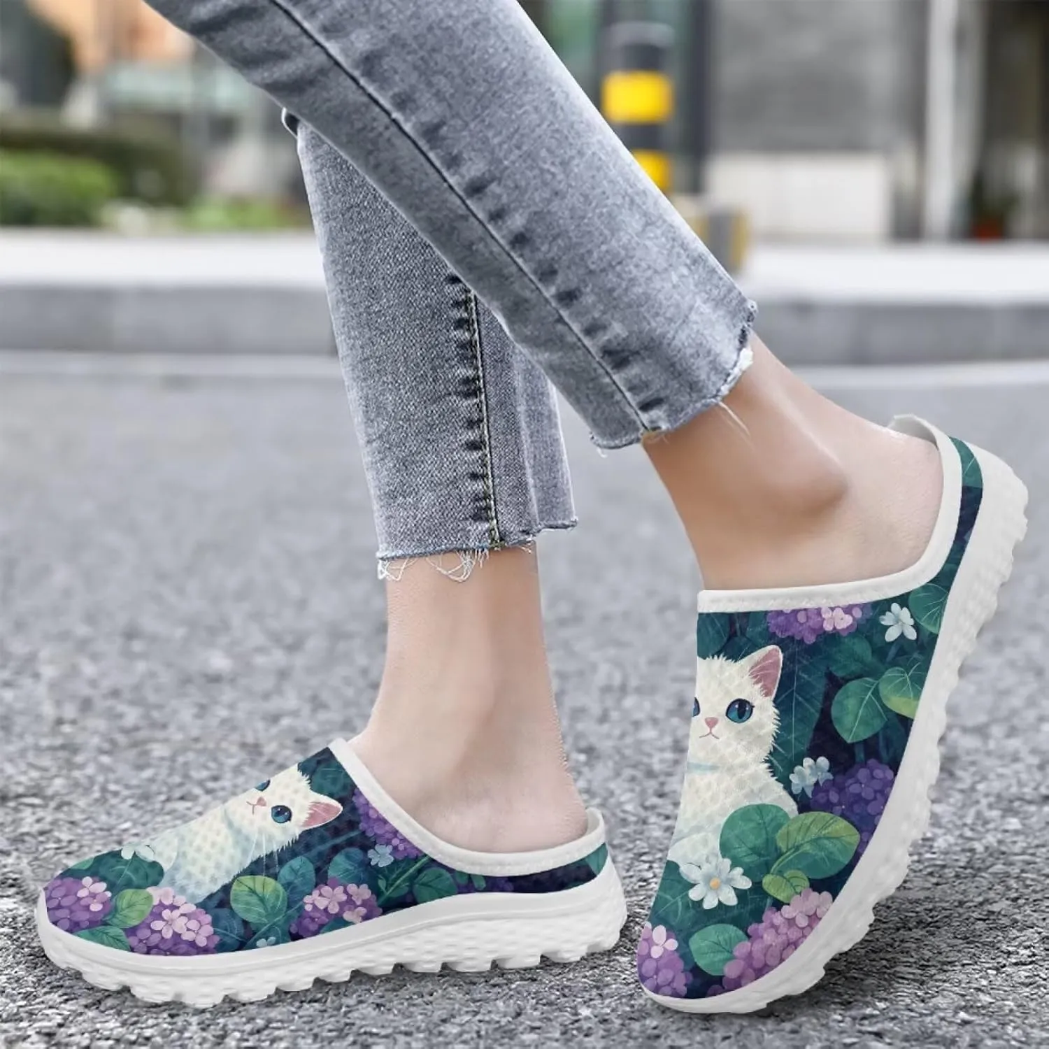 Binienty Clogs for Women Slip on Mesh Mule Shoes Arch Support Garden Clogs with EVA Sole
