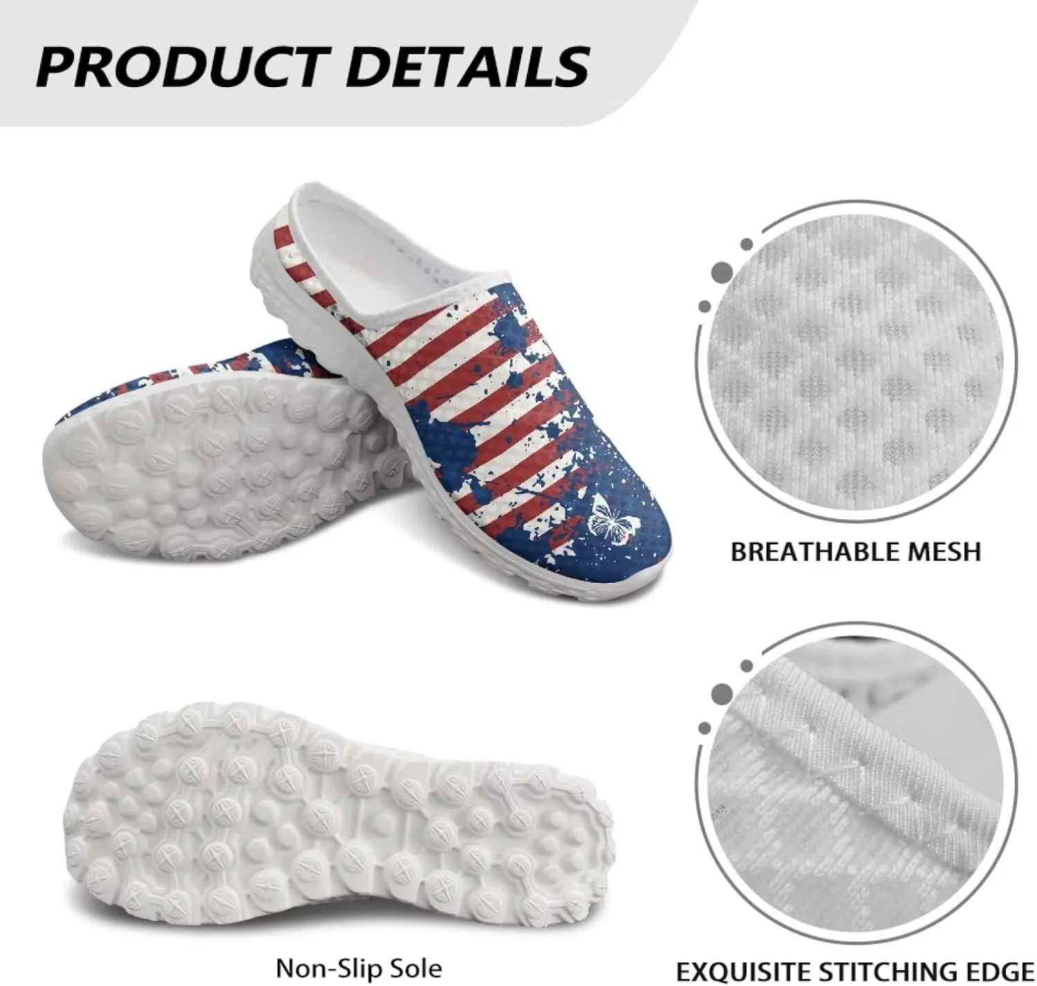 Binienty Mule Sneakers for Women Soft EVA Sole Anti-Slip Garden Clogs Fashion Slip on Loafers