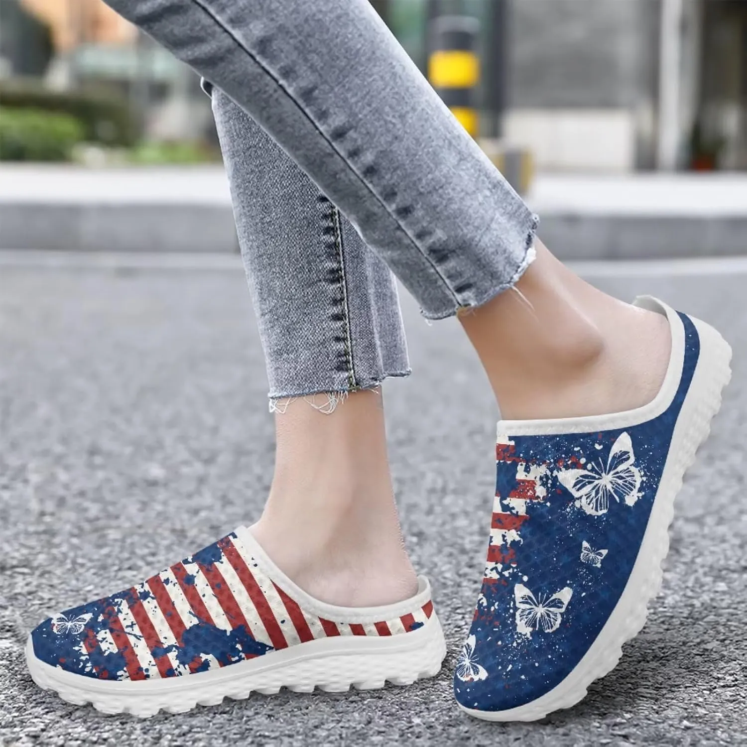 Binienty Mule Sneakers for Women Soft EVA Sole Anti-Slip Garden Clogs Fashion Slip on Loafers